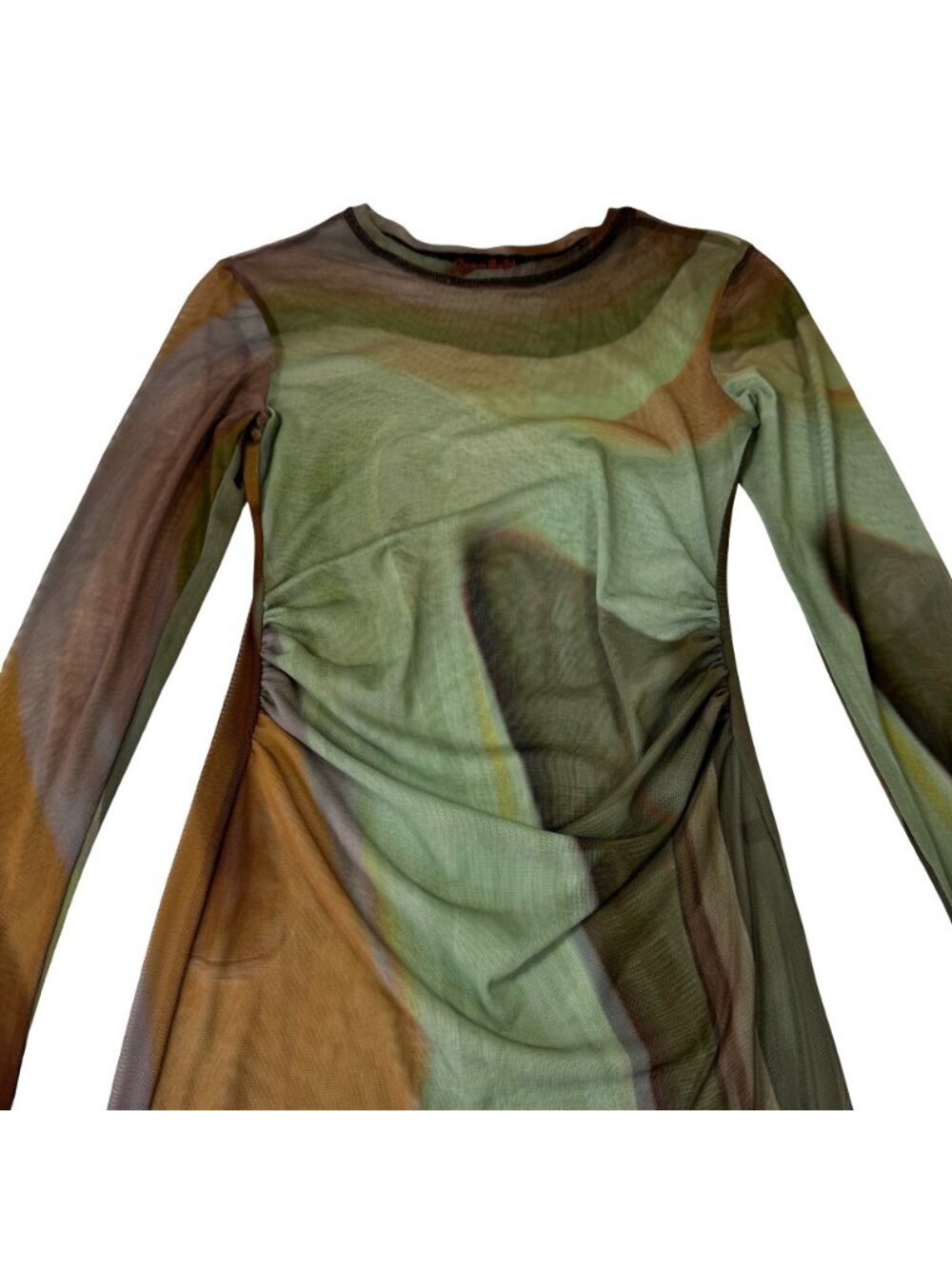 Vintage Y2K 90s Coup de Soleil Sheer Maxi Dress Fairy Grunge Psychedelic - Picture 13 of 13